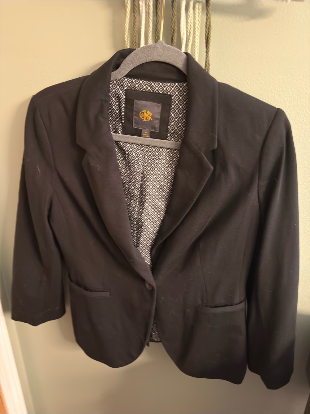 CBR Black Women's Blazer with Patterned Lining